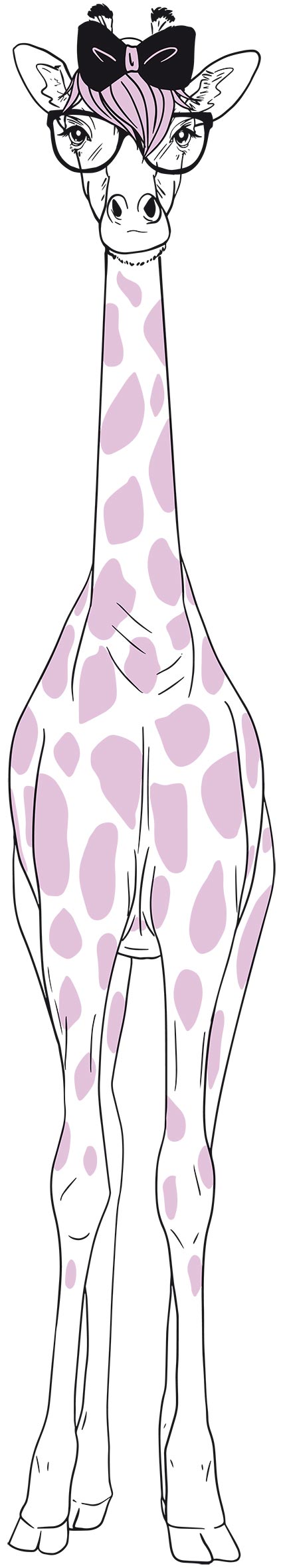 Giraffe mit Brille und Masche (hoch)